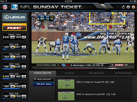 nfl sunday ticket airplay