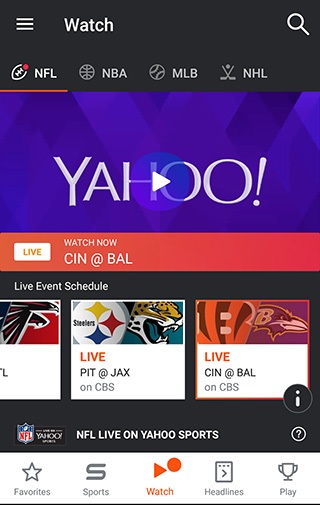 nfl games on yahoo sports