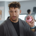 Patrick Mahomes holding a bath bomb